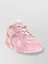 Versace Galaxia Mixed Leather Fashion Sneakers In Pink