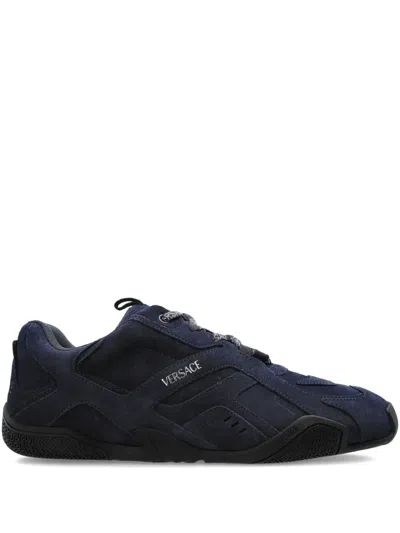 Versace Galaxia Lace-up Suede Sneakers In Multi