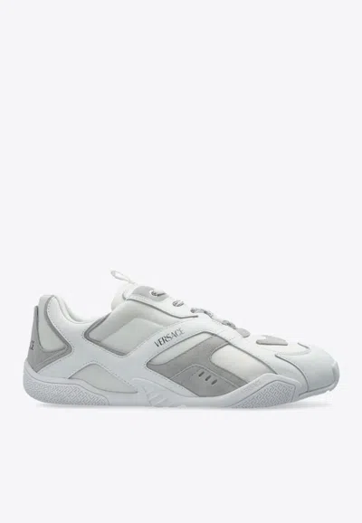 Versace Galaxia Leather Low-top Sneakers In White