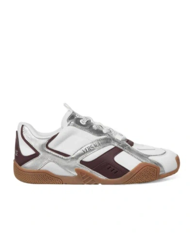 Versace Galaxia Logo Sneakers In Silver