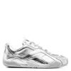 Versace Galaxia Metallic Low-top Sneakers In Silver
