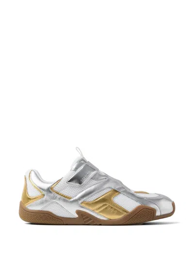Versace Galaxia Metallic Sneakers In Silver