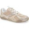 Versace Horizon Metallic Suede Fashion Sneakers In Light Pastel Pink