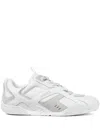Versace Galaxia Suede-trimmed Leather Sneakers In Weiss