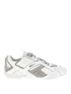 Versace Galaxia Suede-trimmed Leather Sneakers In White