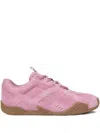 Versace Galaxia Suede Lace-up Trainers In Pink