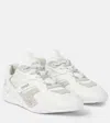 Versace Galaxia Suede-trimmed Leather Sneakers In White