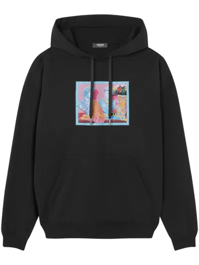 Versace Gallery Hoodie In Black