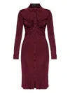 Versace Gathered-detail Mini Dress In Burgundy