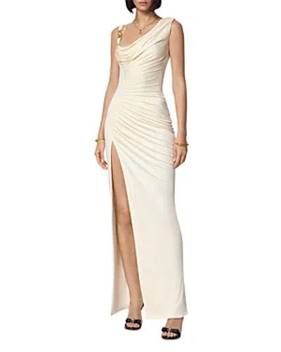 Versace Knee Length Dress Asymmetric Design In White