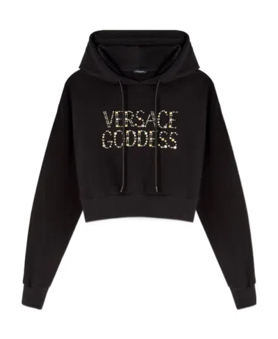 Versace Gem-embellishment Logo Hoodie