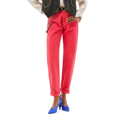Versace Gender Inclusive Straight Leg Jeans In Red