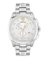Versace Geo Chrono Bracelet Watch In Metallic