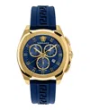 Versace Geo Chrono Silicone Watch In Gold