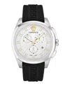 Versace Geo Chrono Strap Watch In Black