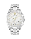 Versace Geo Chrono Bracelet Watch In Silver