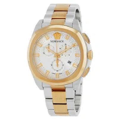 Pre-owned Versace Geo Chronograph Quartz Silver Dial Men's Watch Ve7ca0823