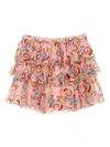 Versace Geo Poly Barocco Flower Skirt In 粉色