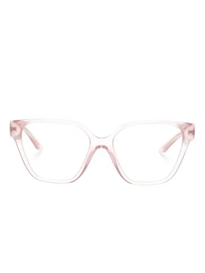 Versace Geometric-frame Glasses In Pink