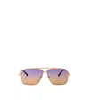 Versace Geometric-frame Sunglasses In Gold
