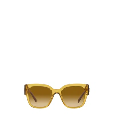 Versace Geometric Frame Sunglasses In Brown