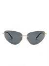 Versace Geometric-frame Sunglasses In Gold
