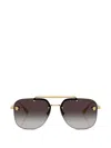 Versace Geometric-frame Sunglasses In Gold