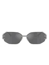 Versace Geometric-frame Sunglasses In Gray