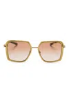 Versace Geometric-frame Sunglasses In Green