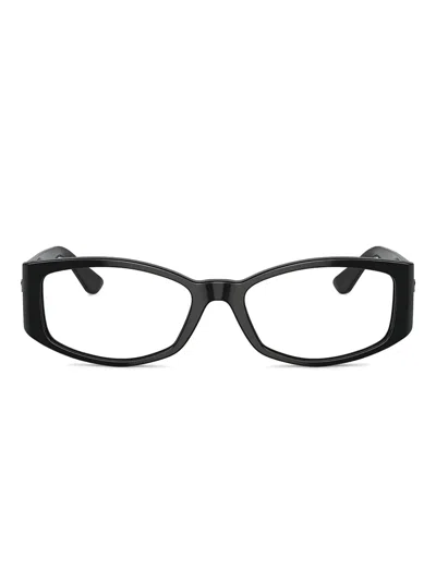 Versace Geometric Full-rim Glasses In Black