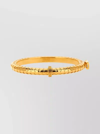 Versace Geometric Hexagonal Pattern Bangle In Gold