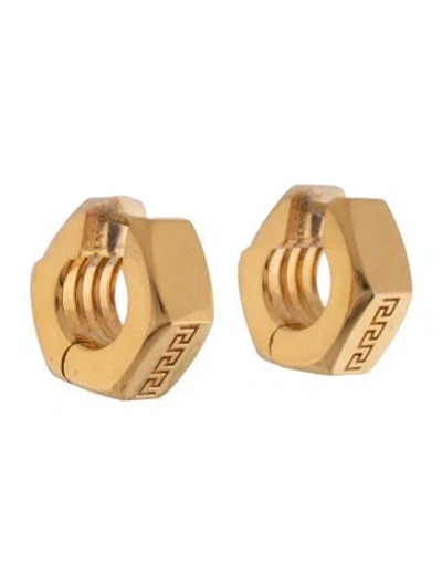Pre-owned Versace Geometric Huggie Earrings In Multi