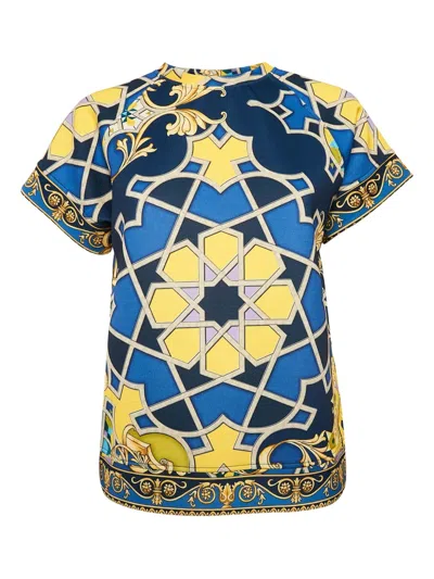 Pre-owned Versace Geometric-pattern Barocco-print Top