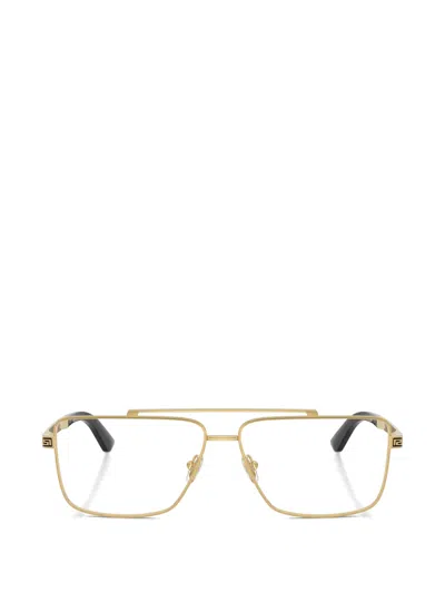 Versace Geometric Pattern Glasses In Gold