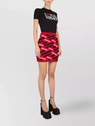 Versace Geometric Pattern Knit Skirt