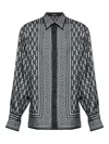 Versace Pattern-printed Long-sleeved Shirt In Gray
