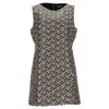 Versace Geometric Print Mini Sleeveless Shift Dress In Multicolor Polyester In Multi