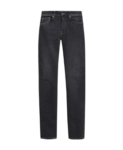 Versace Geometric-print Straight-leg Jeans In Black