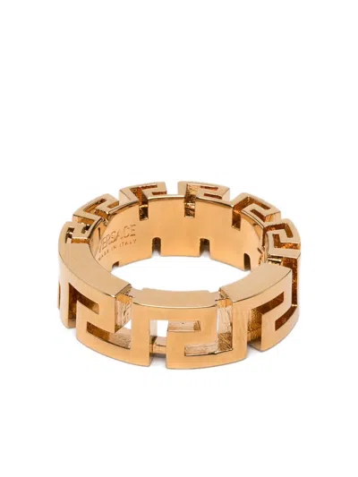 Versace Geometric Ring In Gold