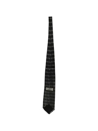 Pre-owned Versace Geometric Silk Tie In Black