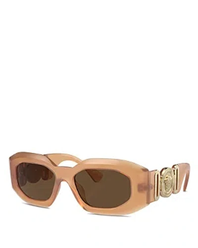 Versace Geometric Sunglasses, 53mm In Brown