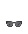 Versace Logo-plaque Rectangle-frame Sunglasses In Black