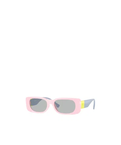 Versace Geometrically Framed Sunglasses In Gray