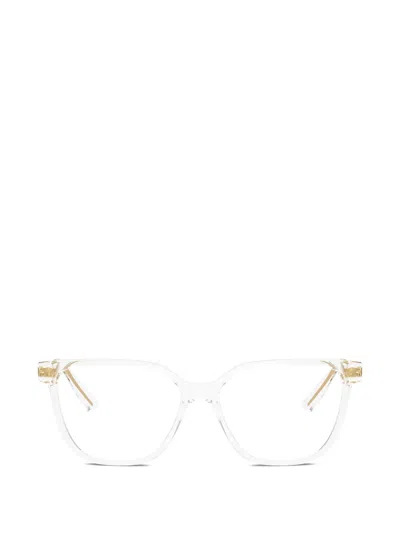 Versace Geometric-frame Glasses In Metallic