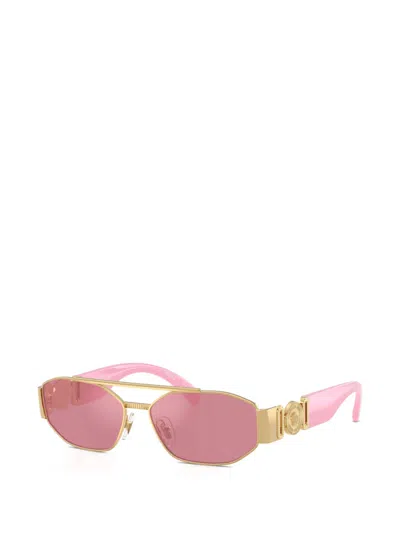 Versace Geometric-frame Sunglasses In Pink