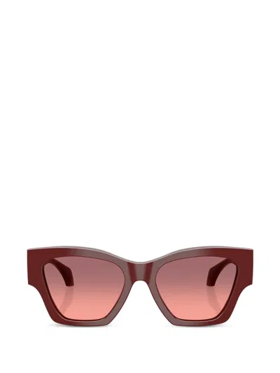 Versace Geometric-frame Sunglasses In Red