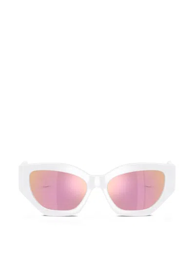 Versace Geometric-frame Sunglasses In Pink