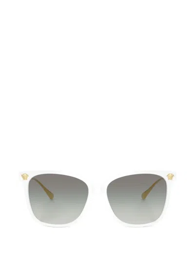 Versace Geometric-frame Sunglasses In Gray