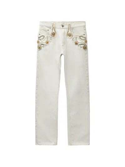 Versace Gerade Jeans Mit Verzierung In Gray