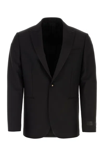 VERSACE VERSACE BLACK WOOL BLEND BLAZER